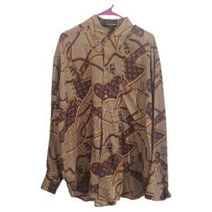 CT1855 The Sharper Image Vintage 100% Silk Men's Shirt XL